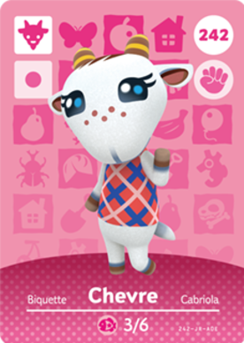 thumbnail image 2 of Chevre #242 Animal Crossing Amiibo Card – Series 3, Authentic Nintendo, New Never Scanned 2 of 5
